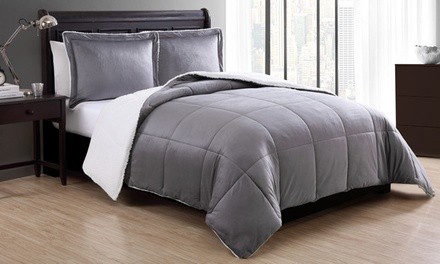 Micromink and Sherpa Reversible Comforter Set (2- or 3-Piece)