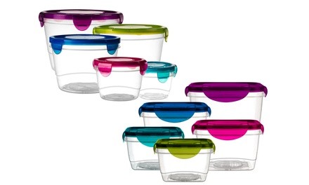 Plastic Lock-and-Seal Food Storage Set with Lids (10- or 20-Piece)