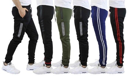 Galaxy By Harvic Men's Heavy Fleece-Lined Tech Joggers