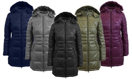 Galaxy Spire Women's Silhouette-Style Puffer Jackets. Plus Sizes Available.