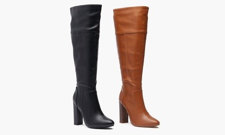 Sociology Women's High-Heel Wide-Calf Boots | Groupon Exclusive