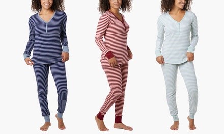 Women's Jersey Henley 100% Cotton Pajama Sleep Set (2-Piece)