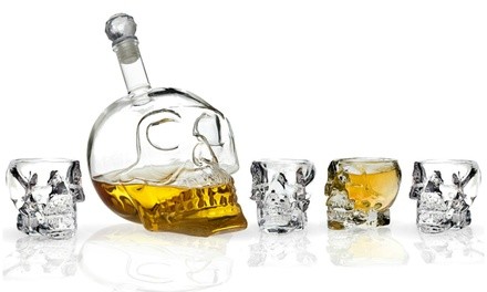 Skull Decanter and Shot Glass Gift Set 