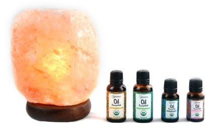 Zennery Focus Essential Oils Kit and Himalayan Salt Diffuser Lamp