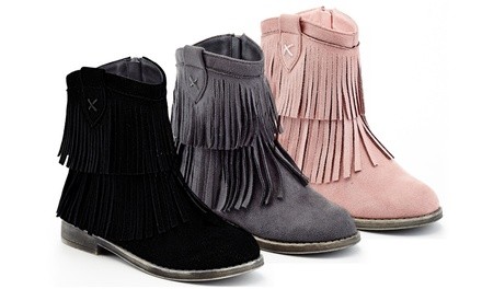 Coco Jumbo Sofia Girls' Fringe Booties