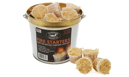 All-Natural Fire Starter Pods in Galvanized Steel Bucket (20-Pack)