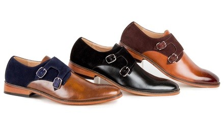 Gino Vitale Men's Monk Strap Two-Tone Loafers