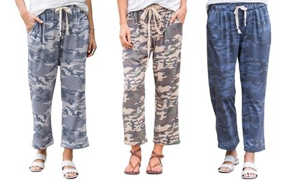 Women's Camo Drawstring Cotton Pants