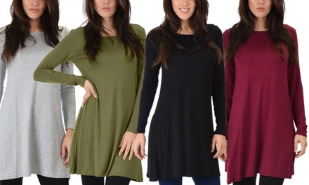 Lyss Loo Women's Tunic Top Single or 3-Pack Plus Sizes Available.