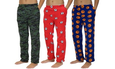 Boy's Super-Soft Fleece Plush Pajama Pants (3-Pack)