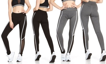 RAG Women's Active Side Stripe Leggings. Plus Size Available. 