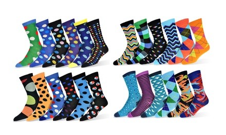 Robert Shweitzer Men's Colorful Patterned Dress Socks (12-Pack)