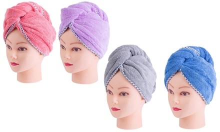 Ultra Absorbent Hair Drying Turban Towel (2-Pack)