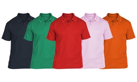 Men's 2-Button Cotton Pique Polo T-Shirt S-4XL