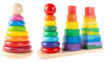 Hey! Play! Stacking Toy Rainbow Rings or Shapes