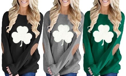 Leo Rosi Women's St. Patricks Day Shamrock Top. Plus Sizes Available.