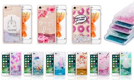 WalvoDesign Flowing Glitter Liquid Quicksand Phone Case for iPhone 6/6S, 7, 8 or 6/6S/7/8 Plus or Samsung Galaxy Note 8 