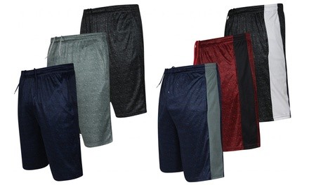 Real Essentials Men's 3-Pack Premium Athletic Moisture-Wicking Active Shorts (S-2XL)