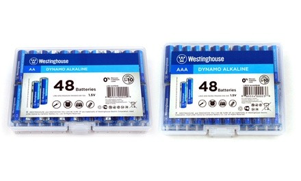 Westinghouse AA and AAA Alkaline Batteries in Hard Reusable Case (48-Pack)