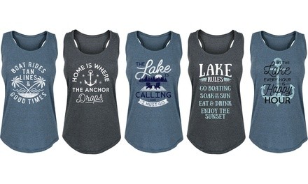 Women's Lake Life Tanks Plus Sizes Available.