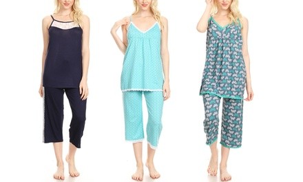 Women's Soft and Comfy Capri Pant Pajama Set