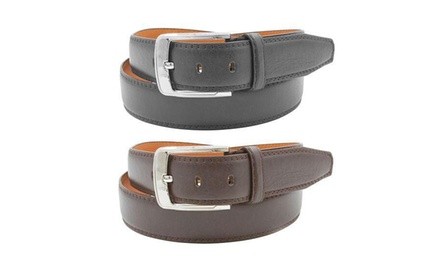 Men's Black and Brown Genuine Leather Belts (2-Pack)