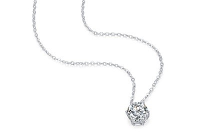 Crystal 4 CTTW Solitaire Pendant made With Swarovski Elements