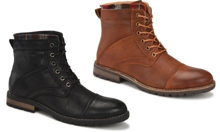 Jach's Men's Oscar Leather and Flannel Cap Toe Boot