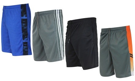 Real Essentials Boys' Mesh Active Shorts with Pockets (5-Pack)