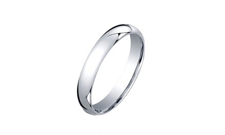 Solid Sterling Silver Italian Comfort-Fit Wedding Band