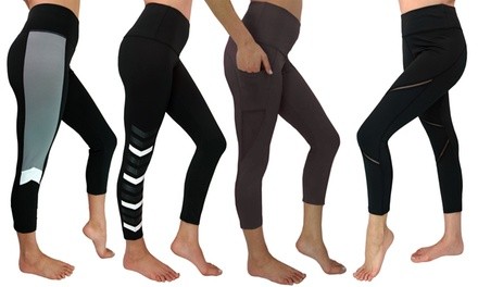 Women's Workout Active Capris (4-Pack). Plus Sizes Available.