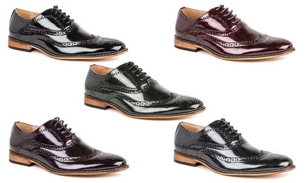 Gino Vitale Men's Wing-Tip Brogue Oxford Dress Shoess