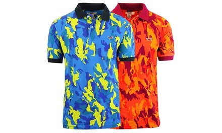 Men's 100% Cotton Camo Short Sleeve Polo (Sizes M-2XL)