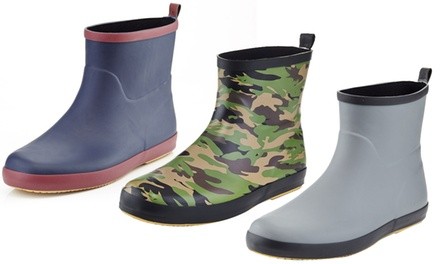 Men's Pull-On Rubber Rain Boots 