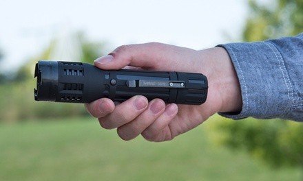 SABRE Maximum Strength Tactical Self Defense Stun Gun w/ Powerful 120 Lumen Flashlight and Belt Holster