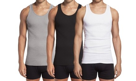 Galaxy By Harvic Men's A-Tank Undershirts. Extended Sizes Available  (3- or 9-Pack)