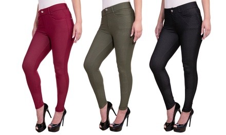 Women's Cotton-Blend Stretchy Jeggings (3-Pack). Plus Sizes Available.