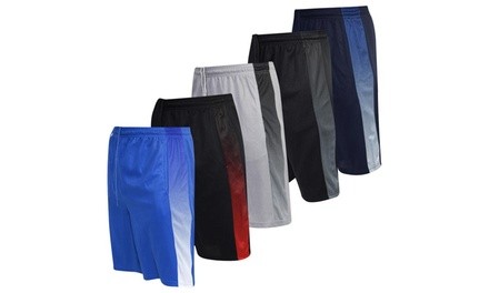 Real Essentials Men's Mesh Active Shorts with Pockets (S-2XL; 5-Pack)