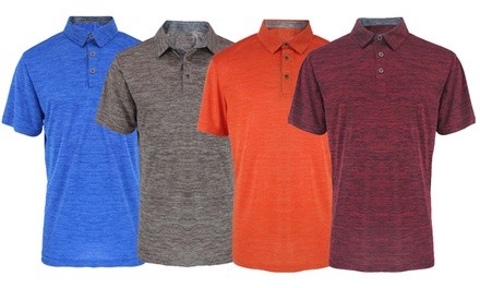 LeeHanTon Men's Soft Marled Jersey Polo