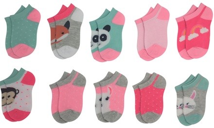 Pickle & Dot Girls Unicorn or Frenchie No-Show Cushion Socks (10-Pairs)