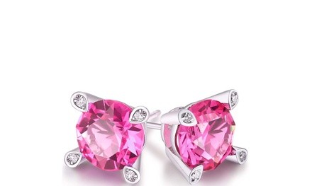 Pink Sapphire Round Stud