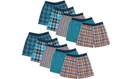 Fruit of the Loom Boys Woven Boxers (10-Pack)