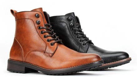 Vincent Cavallo Men's Plain and Cap-Toe Combat Boots