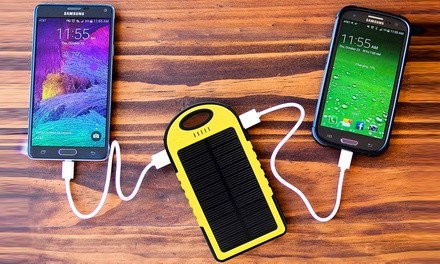 5,000 mAh Water-Resistant Solar Smartphone Charger with Clip