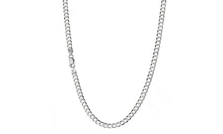 Men's Italian 4MM Curb Chain in Sterling Silver