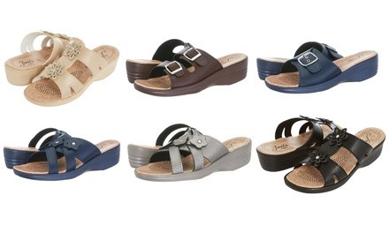 Junie's Comfort Women's Slip-On Wedge Sandals (Up to Size 11)