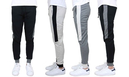 Men's Slim-Fit French Terry Jogger with Contrast Side Stripe (S-2XL)