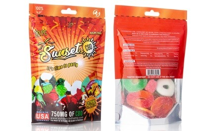 Organic CBD-Infused 750mg Gummies from Sunset CBD (1- or 2-Pack) 