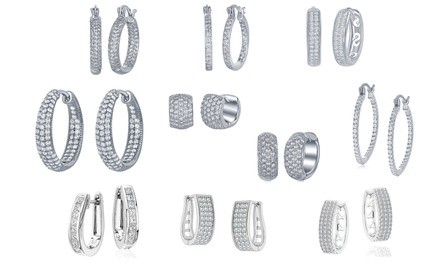 Elements of Love Pave Huggie and Hoop Earrings Collection made with Swarovski Elements