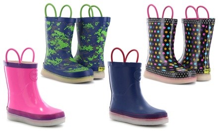 Western Chief Kid's LED Multi-Color Light-Up Rain Boots